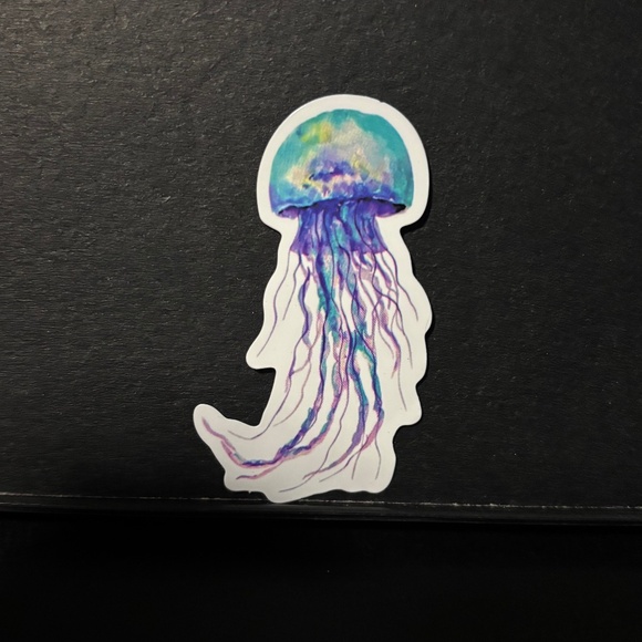 BLUE JELLY FISH STICKER - Picture 1 of 1